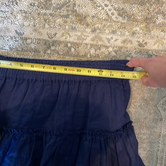 Hill House Navy Linen Tiered Paz Mini Skirt - Picture 9 of 9